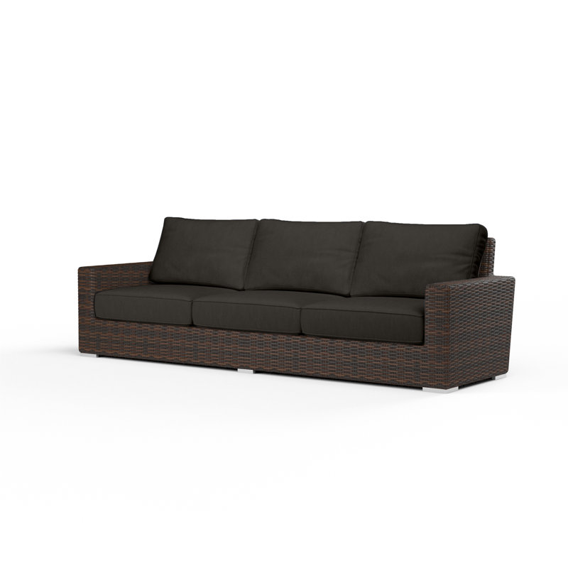 Naomie Patio Sofa with Sunbrella® Cushions, Spectrum Carbon Sunbrella® Plainweave