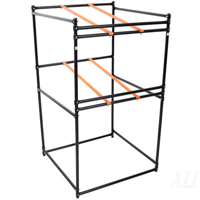 Lawn Mower Display and Storage Rack 3PCS Lawn Mowers Storage 330LB Load Capacity Black&Orange Color