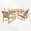 Ensemble repas pour 6 personnes en bois avec table rectangulaire, coussins inclus-1292364393