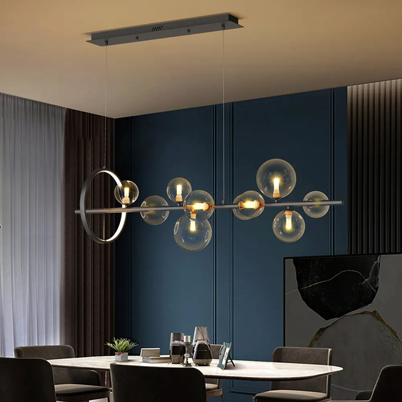 Luminaire suspendu en verre 10 lumières Janal
