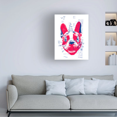 Art sur toile «Bouledogue français avec un arbre»