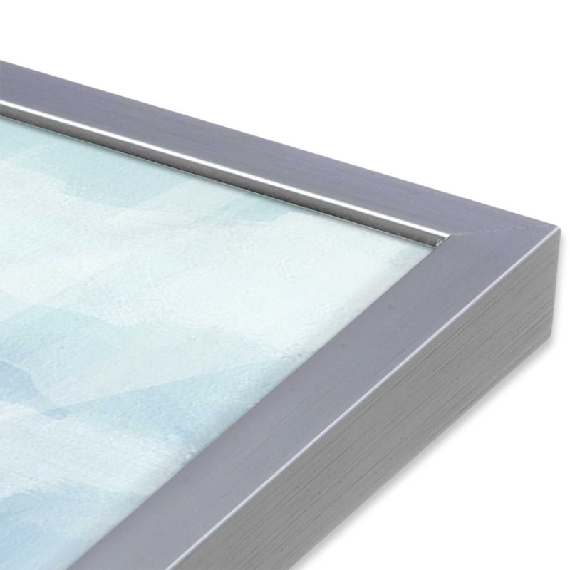 Serene Seaside Pastels, ensemble de 2 toiles encadrées, Cadre en chrome poli, H 13,5 po x l 25,5 po x P 1,25 po