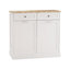 Armoire poubelle de cuisine à deux tiroirs et deux compartiments basculants - blanc