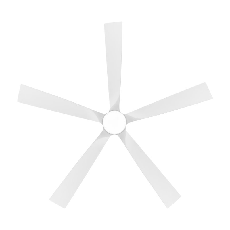 Bascio 5-Blade LED Ceiling Fan, White, 20.5" H x 52" W x 52" D, White