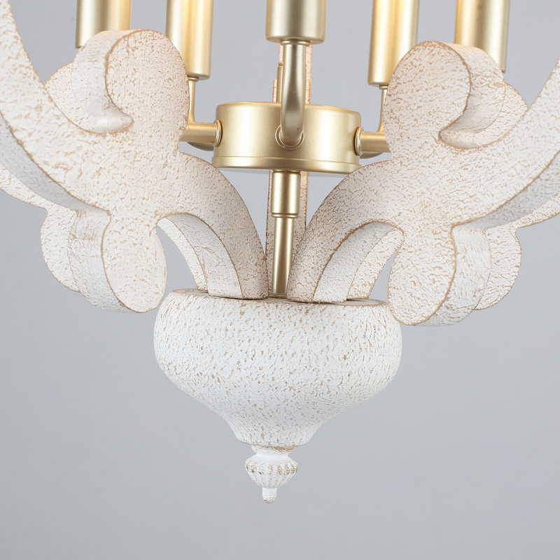 Tinnin 5-Light Farmhouse Chandeliers Lantern Adjustable Rustic Kitchen Island Cottage Candle Geometric Pendant
