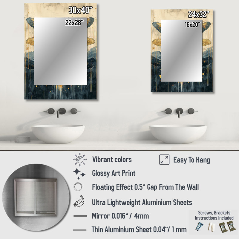 Dragon Whisper Of The Marsh - Miroir mural libellule, miroir décoratif moderne, impression d'art en métal, 40 po x 30 po