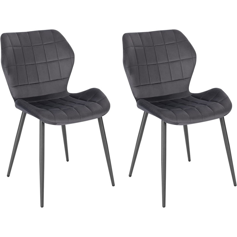 Huttonsville Upholstered Dining Chair, Dark Grey