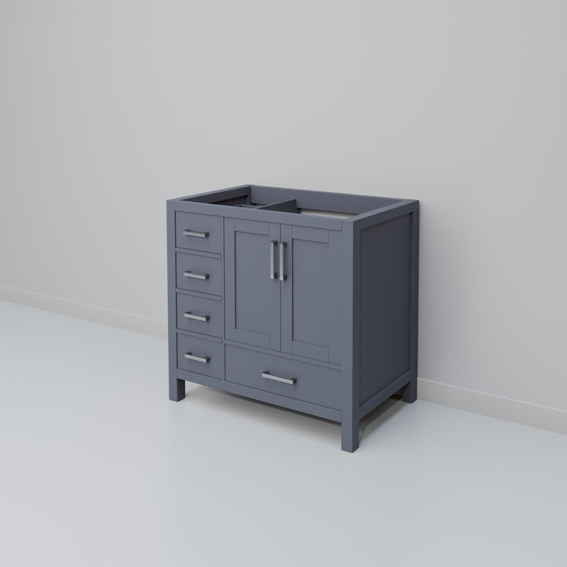 Jacques Right Offset Single Bath Vanity, Dark Gray