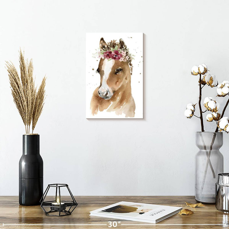 Poney floral, H 12 po x l 8 po