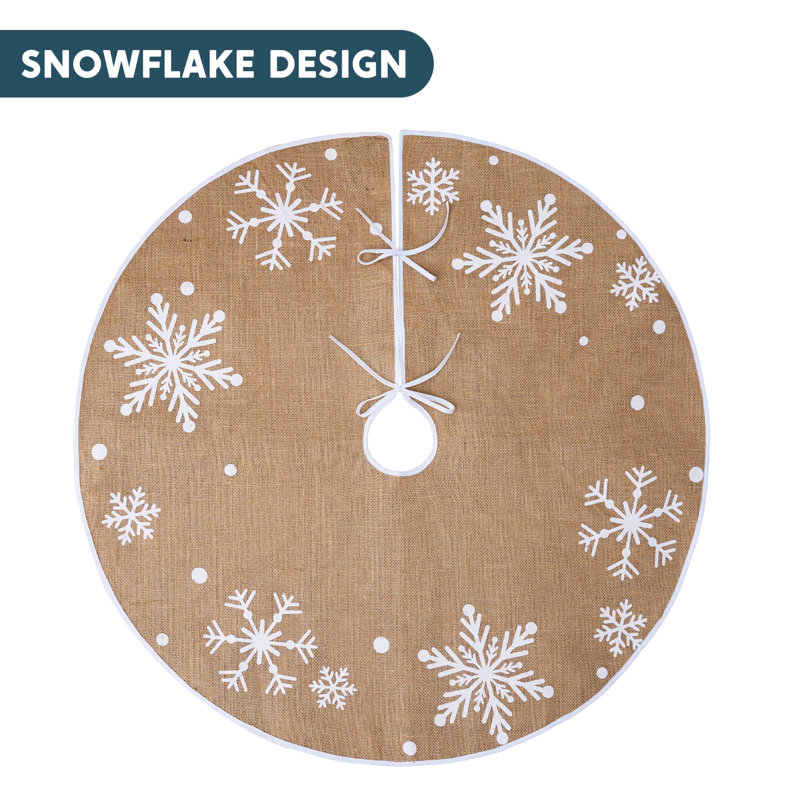 36in Snowflakes Christmas Tree Skirt Decoration 
