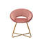 Fauteuil d'appoint en velours Downey avec pieds en métal doré-635367648
