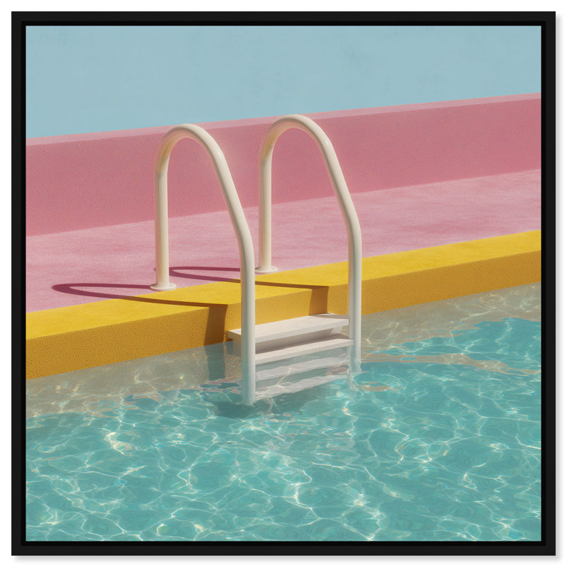 Poolside Symmetry I Print by Oliver Gal, 41"H x 41"W, Black Floater Frame