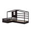 Lit simple en bois avec clôture-417821800