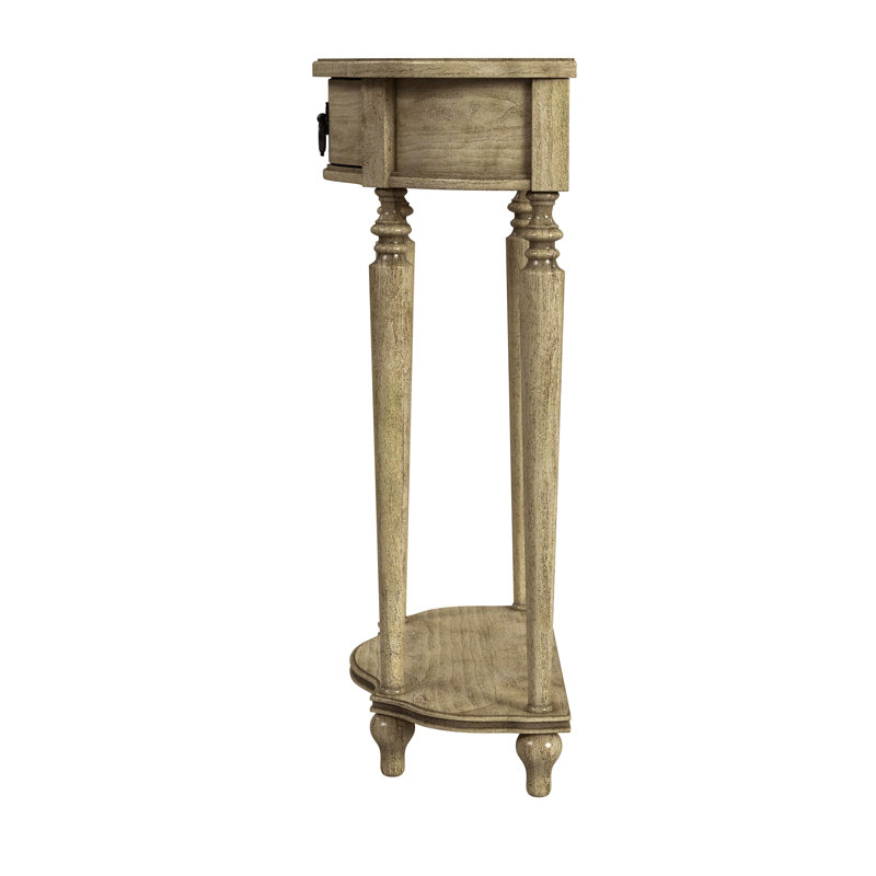 Ashby Demilune Console Table with Storage, Antique Beige