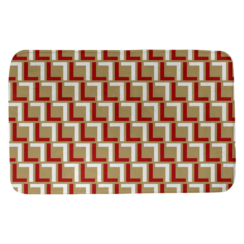 Tapis pour salle de bain Baltimore, l 17 po x L 24 po, Gold/Red/White