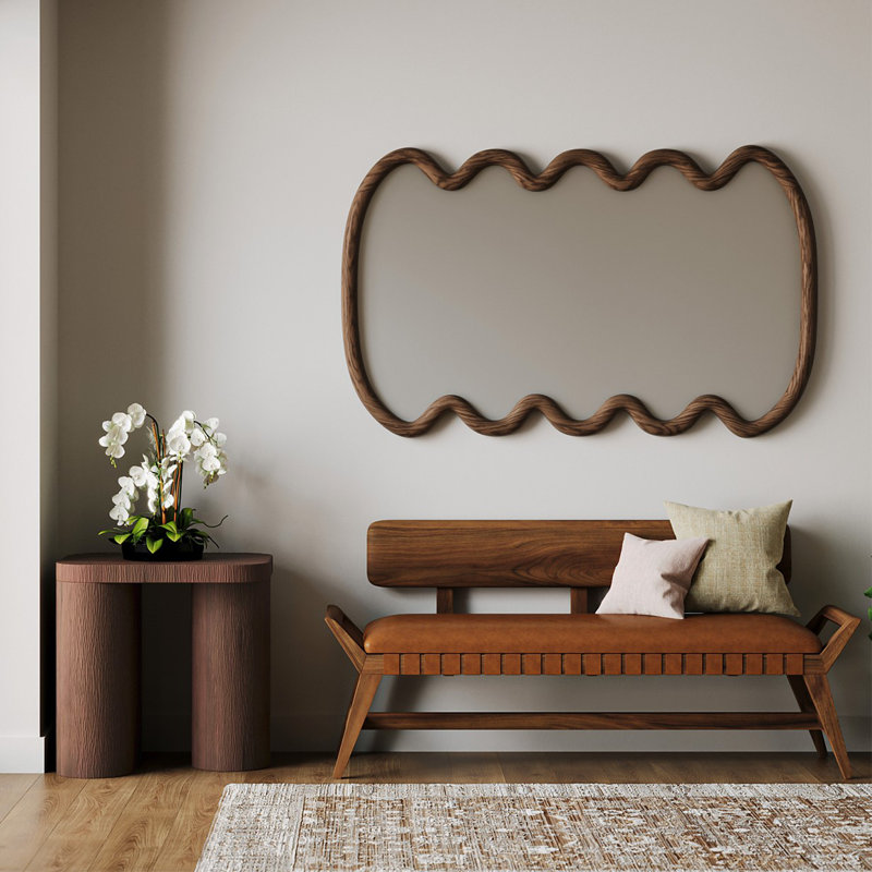 Mylas Genuine Leather Upholstered Bench