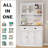 Farmhouse Kitchen Pantry with Drawers & Adjustable Shelves, 71 Inch Tall Freestanding Pantry Storage Cabinet, Coffee Bar Hutch Cabinet for Kitchen, Dining Room-432840828