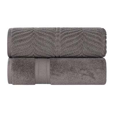 Telemanus Chevron Zero Twist Solid and Jacquard Cotton Bath Sheet