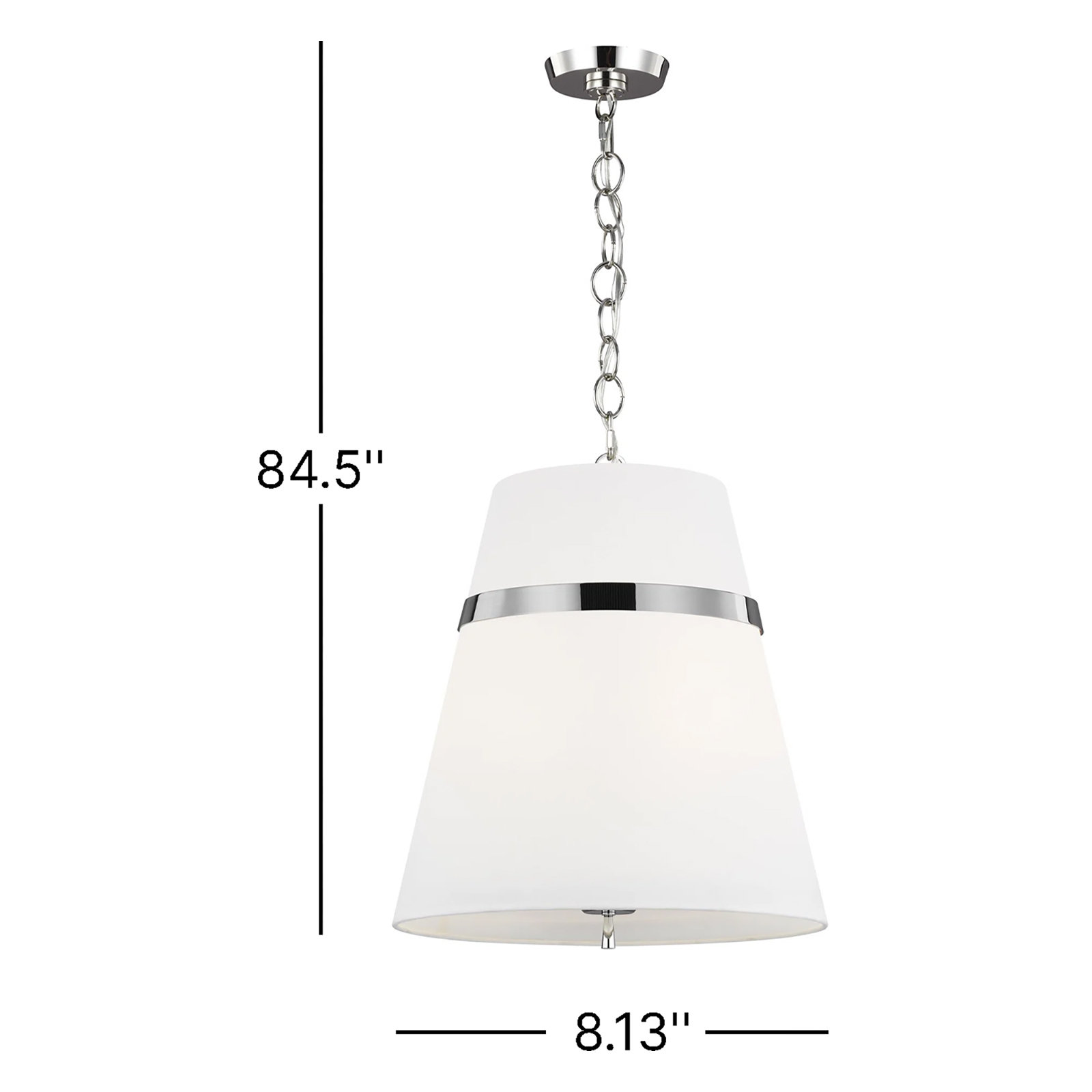 Rory Dimmable Pendant Light, Burnished Brass, 1 Light, 84.5'' H x 8.13'' W x 8.13'' D