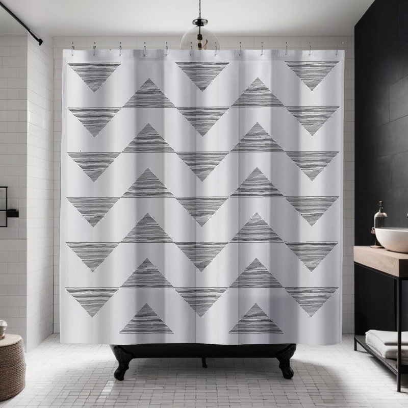 Dalson Minimalist Lines Shower Curtain, Black