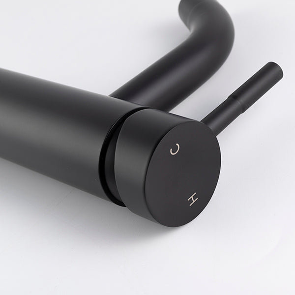 Trova Single Hole Bathroom Faucet with Drain Assembly, Black