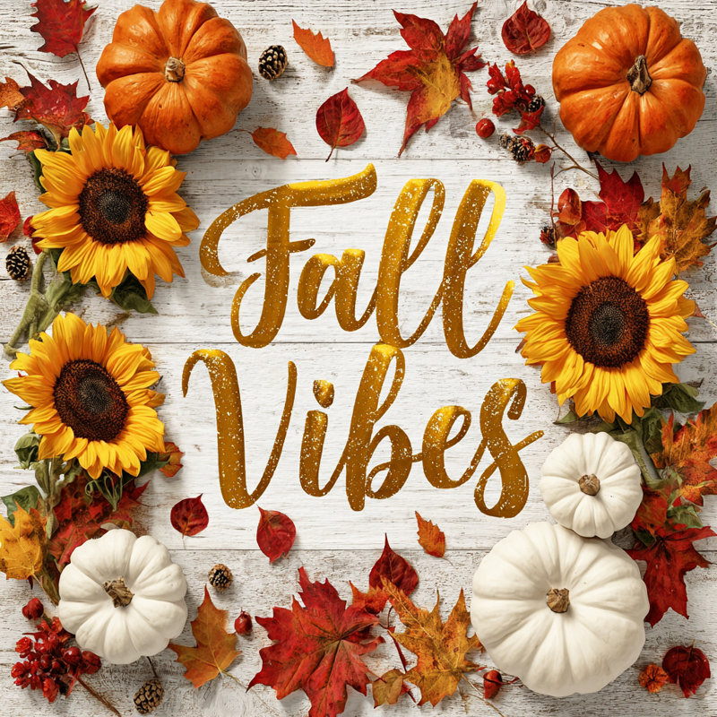 Fall Vibes Rustic Charm Wrapped Canvas Wall Art