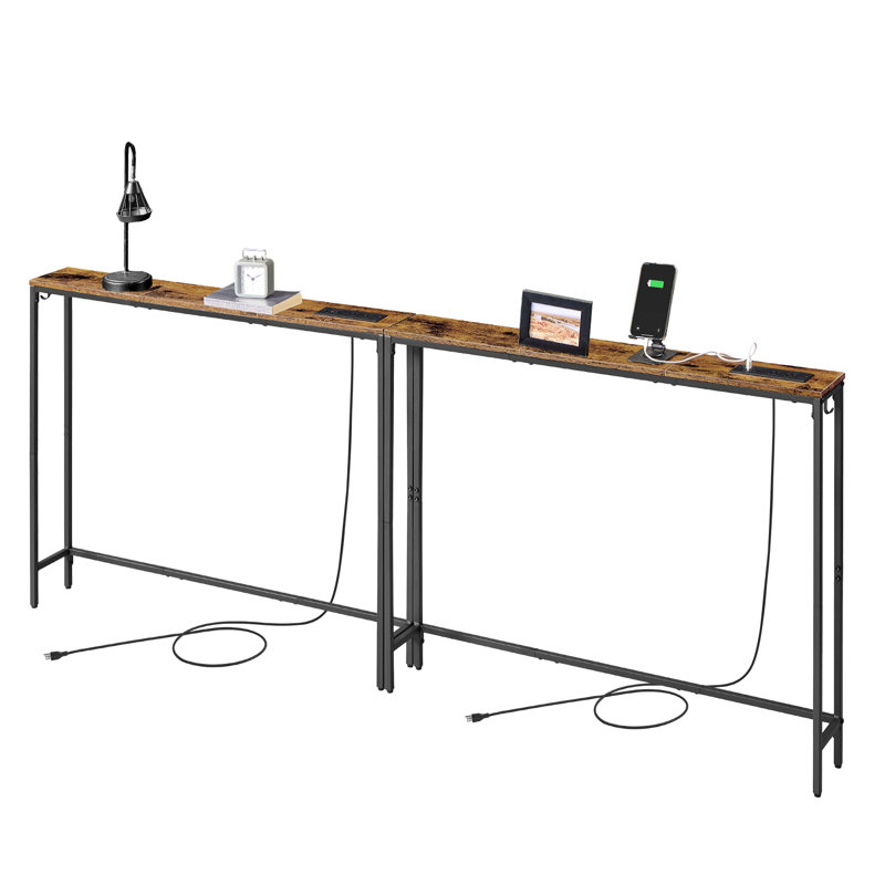 39.4" Console Tables With Power Outlets (Set of 2)