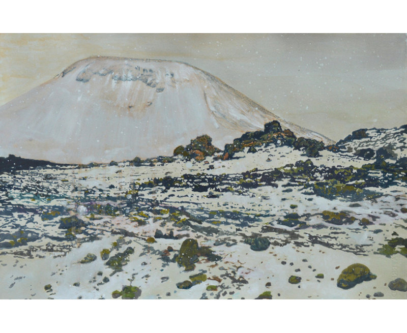 Frozen Volcanic Peaks Print by Other Artist, 24 × 16, Framed Canvas, White