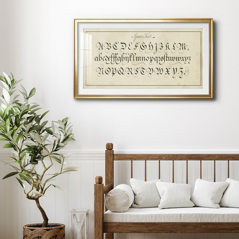 " Manuscript Sampler III ", Gold, 10.5" H x 18.5" W x 1" D