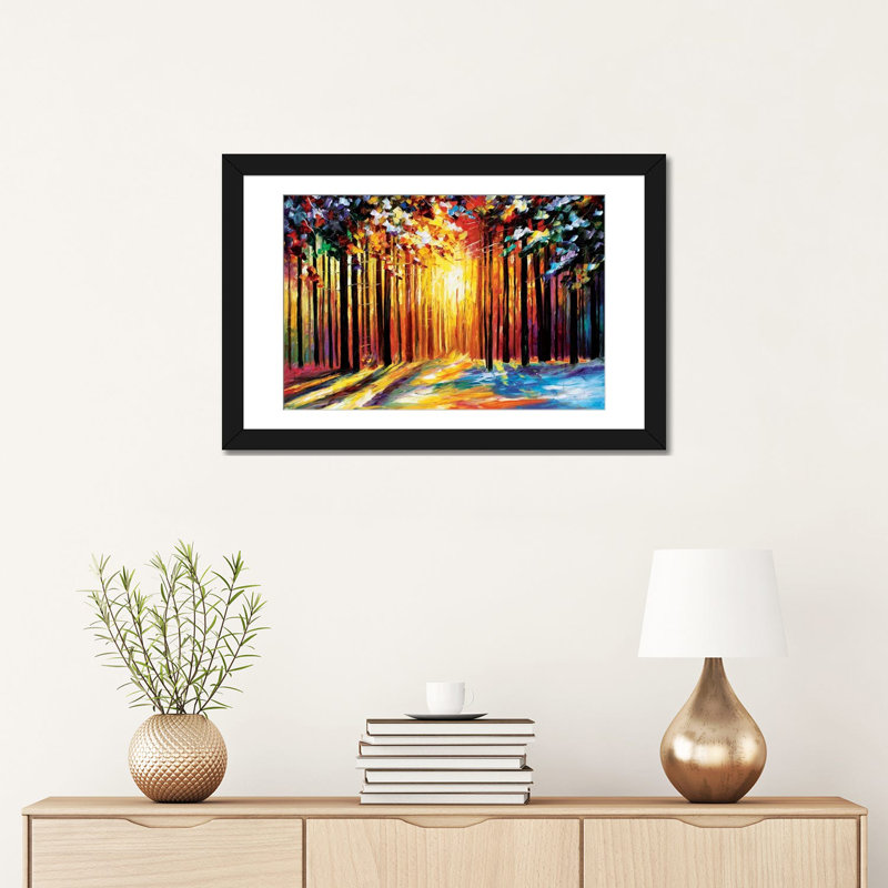 «Sun of August», reproduction d'art sur toile tendue, Papier d'art encadré noir, H 16 po x l 24 po x P 1 po