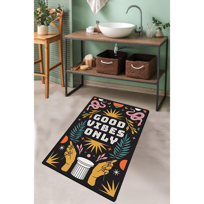 Antibacterial Non-Slip Bathmat, 100% Polyester, 27.6 x 47.2 inches | 10 mm Pile Height, Digital Printing | Machine Washable, Easy Care, Perfect for Bathroom Safety & Comfort | Durable & Stylish Design