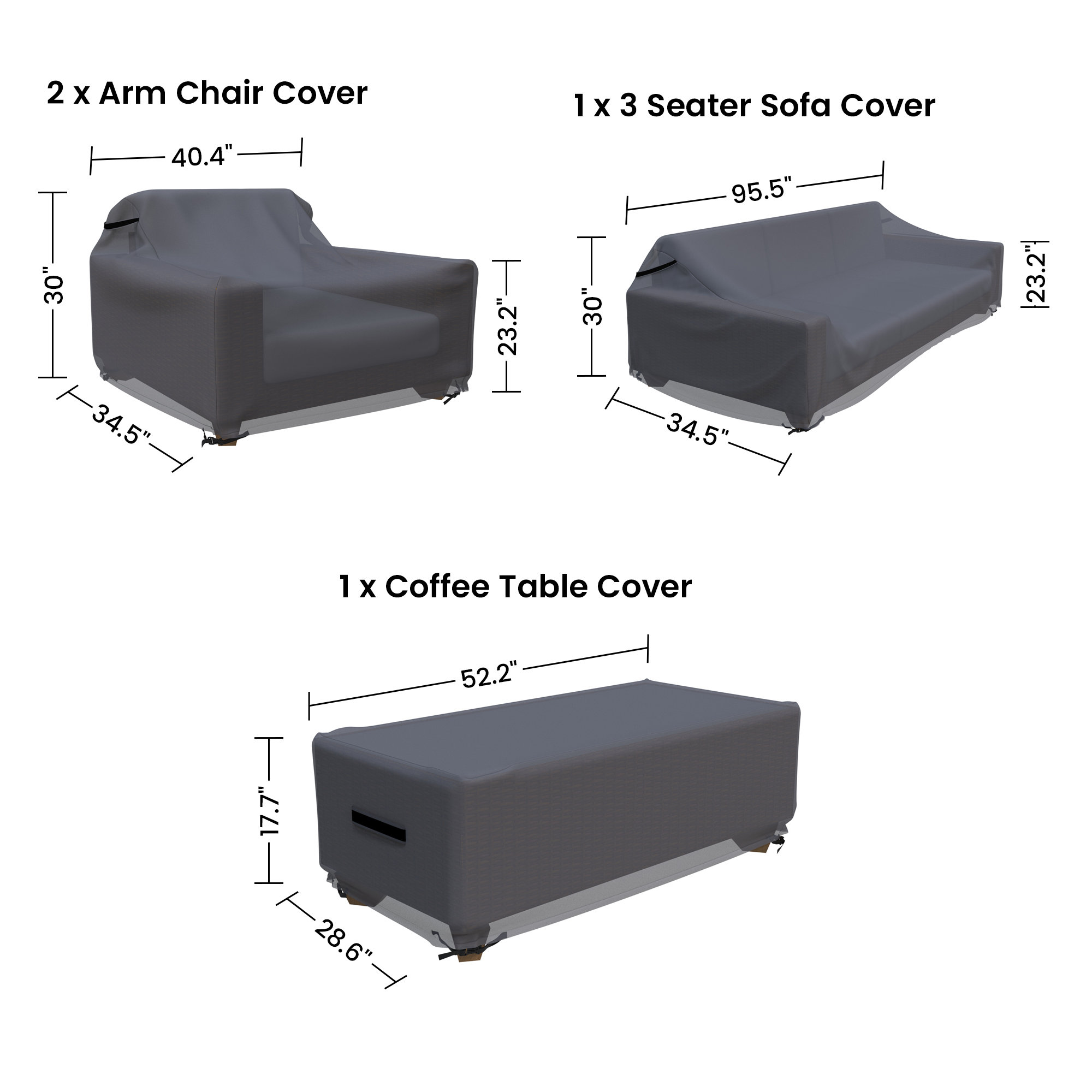 Swifton Outdoor Furniture Covers For 4-Piece Sofa Seating Group With Cushions