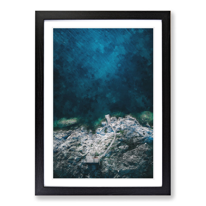 Uto Island in Sweden - Picture Frame Painting, 65cm H x 48cm W x 2cm D, Black Framed