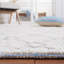 Tapis bleu / ivoire en laine tissé à la main Sharene-1765994463