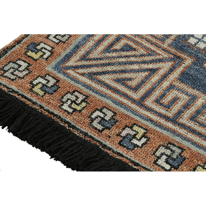 Burano Hand Knotted Wool Geometric Area Rug, Rectangle 9' x 12'