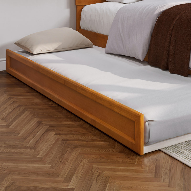 Lit gigogne en bois massif Sanvir, Caramel clair, Simple TG