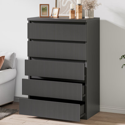 5-Drawer Vertical Storage Dresser: Space-Saving Organizer For Home