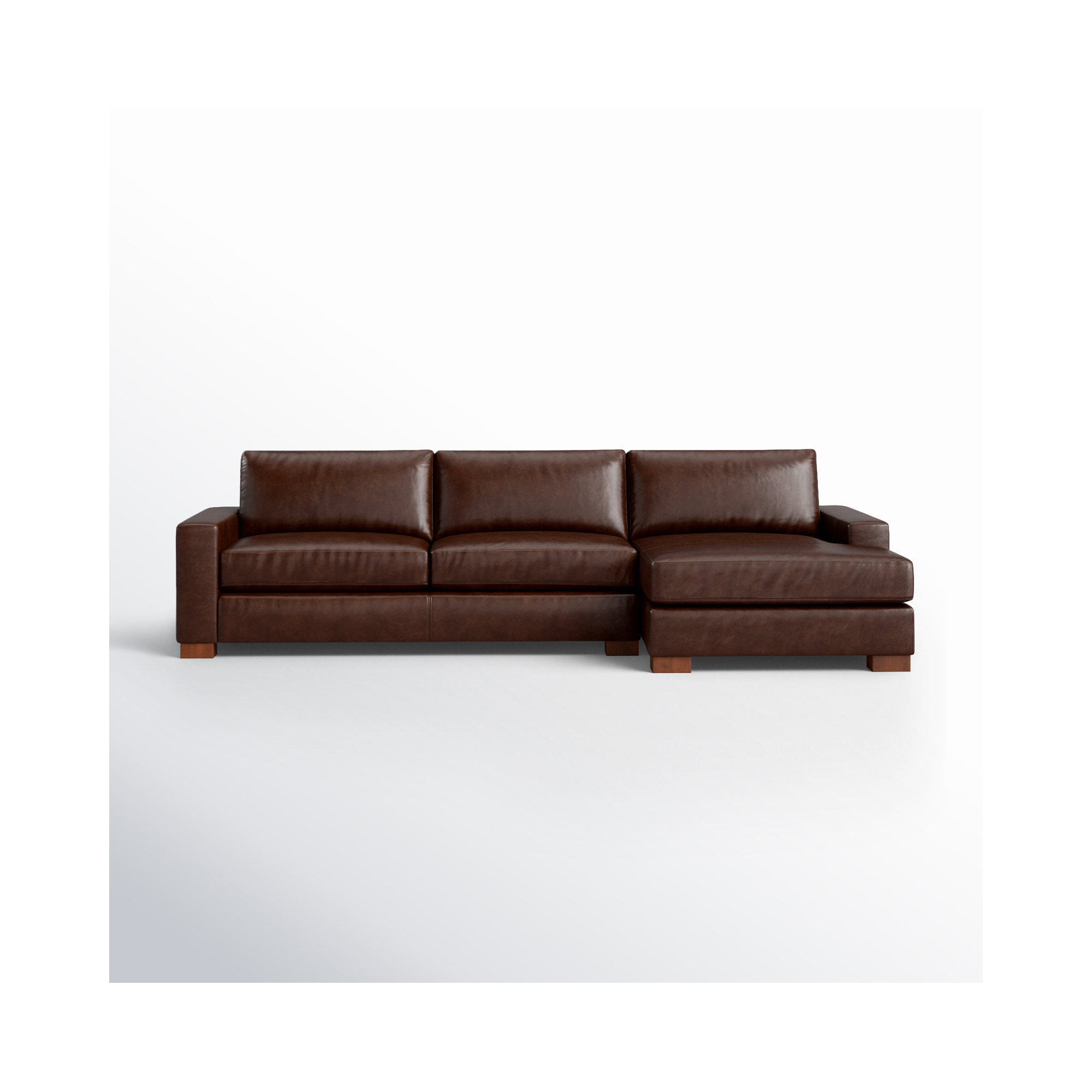 Jonie Genuine Leather 2-Piece Chaise Sectional, Bistro Rustic Genuine Leather, Right Hand Facing