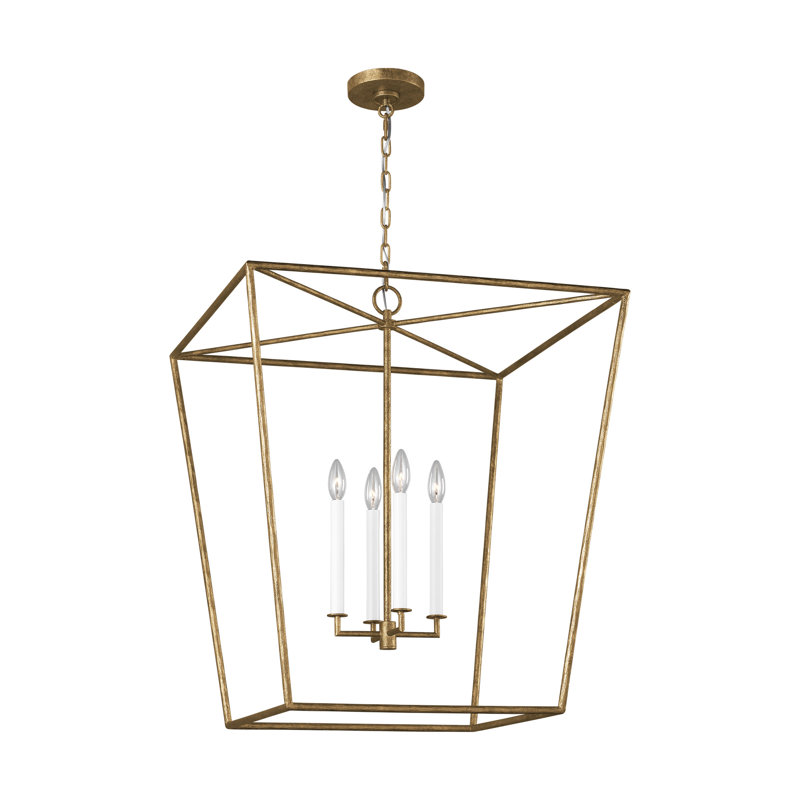 Ellen Degeneres Viota 4 Light Dining Room Entry Hallway Pendant, 96.25" H x 25" W x 25" D, Casted Gild