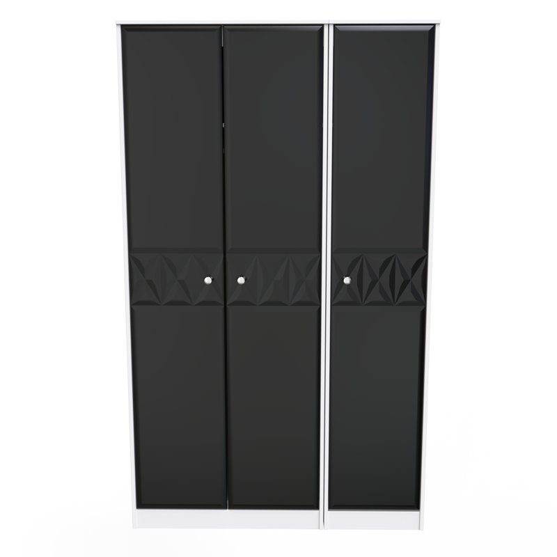 Carnlea Manufactured Wood Wardrobe, Black/White
