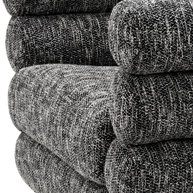 Maguire Swivel Barrel Chair, Cambon Black Cotton Blend