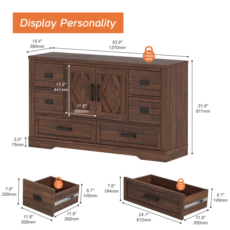 Commode Glenford, Brun