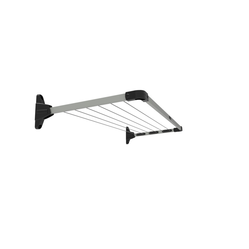 Daytek Steel Fold Down Wall-Mounted Drying Rack, 8.3" H x 60.6" W x 22" D, Light Gray