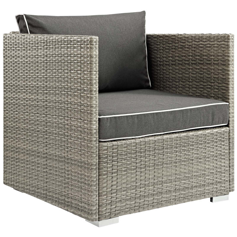Fauteuil d'extérieur en tissu Bocabec par Havenside Home par Modway, Gris anthracite