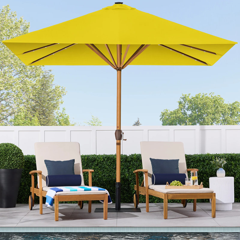 Parasol carré solaire à DEL pour terrasse, Yellow