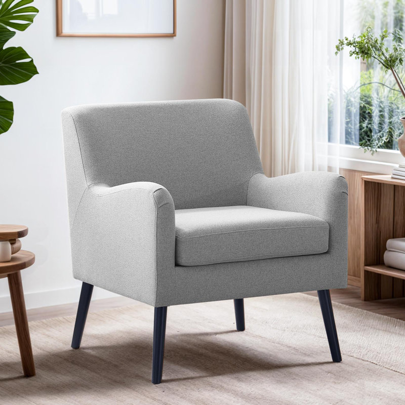 Fauteuil d'appoint rembourré Edyce, Polyester gris