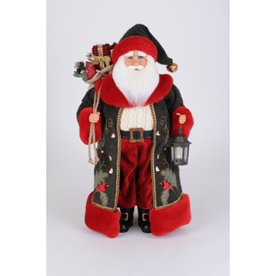 Père noël en forêt cardinal