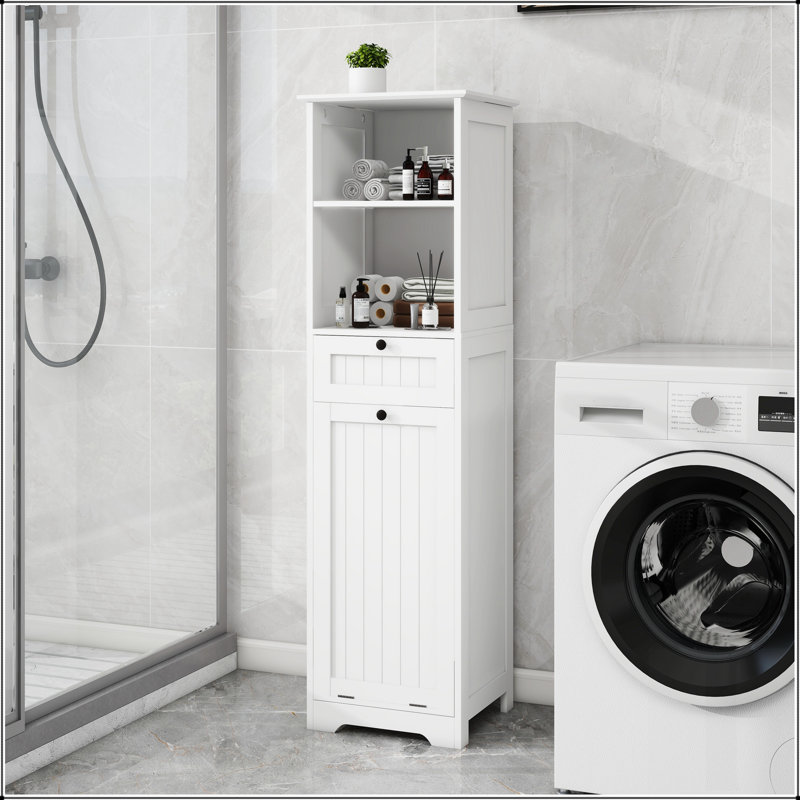 Armoire de trieur de linge inclinable à un compartiment et à un tiroir avec conception peu encombrante pour une organisation efficace et un accès facile