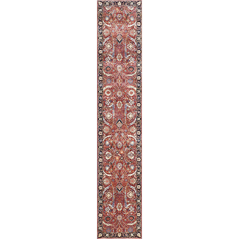 Hand Knotted Wool Oriental Area Rug, Runner 2'6" x 16'