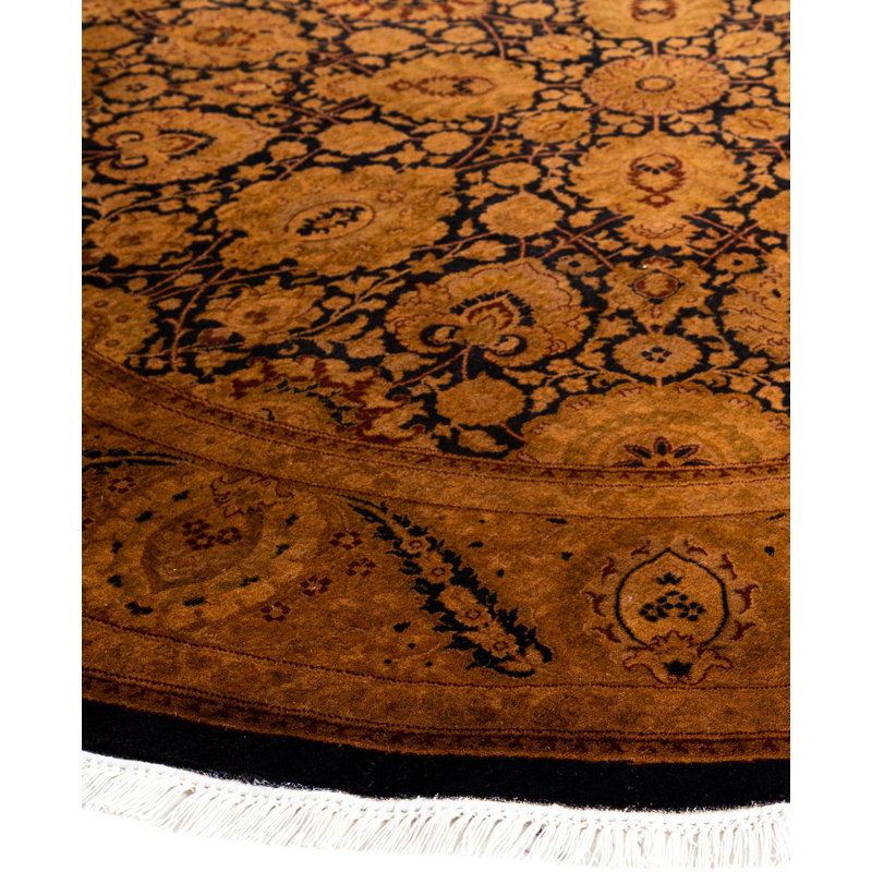 Overdyed Hand-Knotted Wool Modern-Contemporary Gold Area Rug 6' 1" x 6' 1"